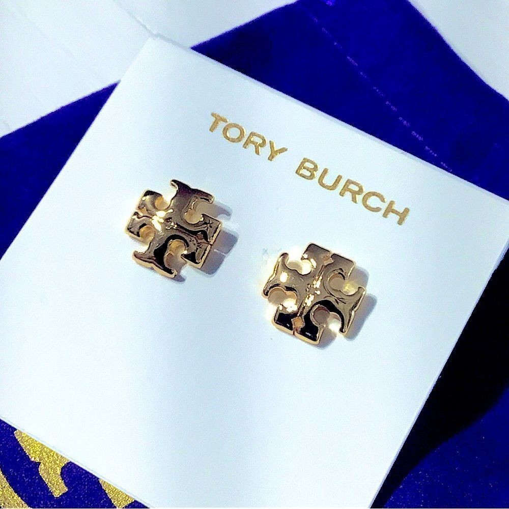 TORY BURCH KIRA 18K GOLD PLATED FOR PIERCED EARS